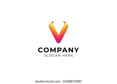 V-Buchstaben-Logo-Design in modernem Design-Stil geeignet für Unternehmen und Unternehmen