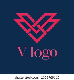 Diseño del logotipo de la letra V sobre fondo colorido. V concepto creativo del logotipo de la letra inicial.