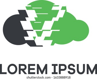 V letter logo design. Letter v in sky shape vector illustration.	