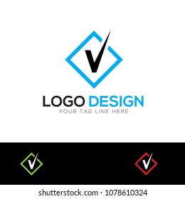 V Letter Logo Design Template Vector 