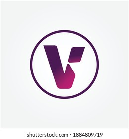 v letter logo design template
