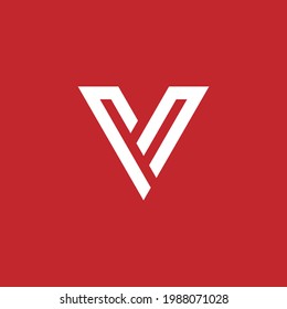 Plantilla de diseño de logotipo de carta V 