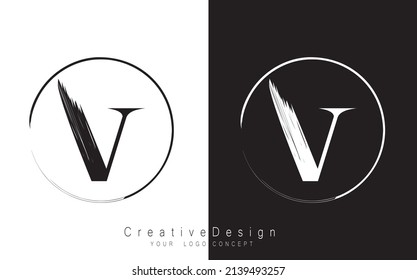 V letter logo design template vector
