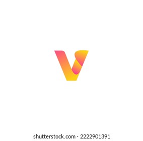 V letter logo design template elements. Modern abstract digital alphabet letter logo. Vector illustration. Colorful V letter logo. 3D V letter logo.