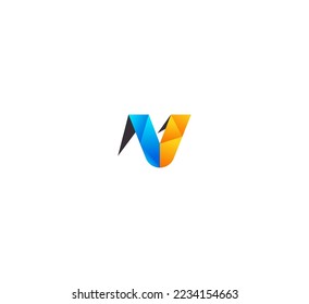V letter logo design template elements. Modern abstract digital alphabet letter logo. Vector illustration. Colorful V logo.