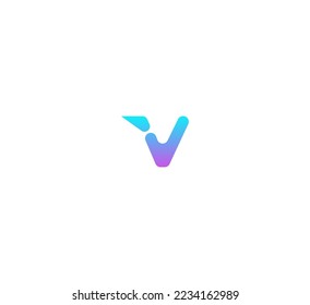 V letter logo design template elements. Modern abstract digital alphabet letter logo. Vector illustration. Colorful V logo.