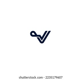 V letter logo design template elements. Modern abstract digital alphabet letter logo. Vector illustration.