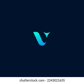 V letter logo design template elements. Modern abstract digital alphabet letter logo. Vector illustration.