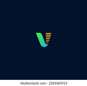 Elementos de plantilla de diseño de logotipo de letra V. Logo de la letra digital abstracta moderna. Ilustración vectorial.