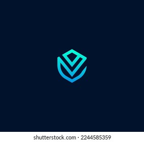 V letter logo design template elements. Modern abstract digital alphabet letter logo. Vector illustration.