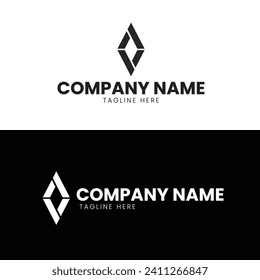 A V letter logo design template