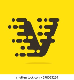 V letter logo design template. Fast speed taxi service letter. Vector design template elements for your application or company.