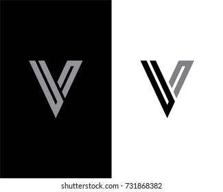 Elemento de plantilla de diseño de logotipo de carta V