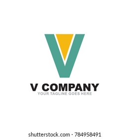 V letter logo design template