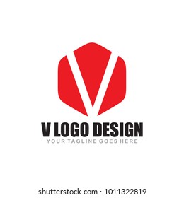V letter logo design vector template