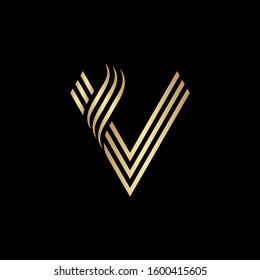 V Letter logo design vector illustration