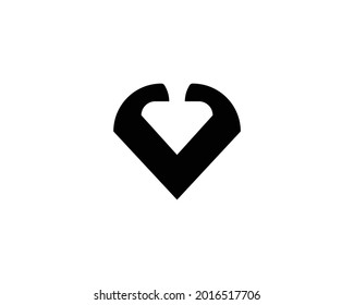 Plantilla vectorial de diseño de logotipo de letra V