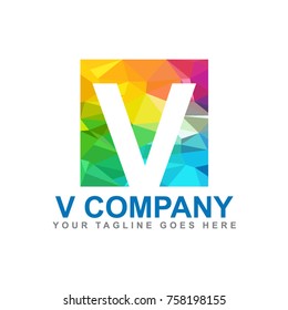 V letter logo design vector template