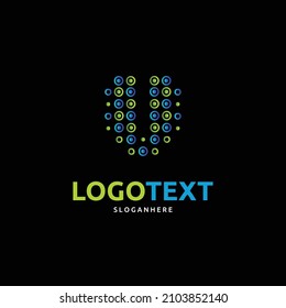 V letter logo, V dotted style logo, colorful V logo