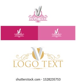 V letter logo elegant vector 