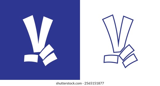 V Letter Logo with Finger Shape