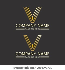 V Letter and V Logo font  Template vector icon logo business 
