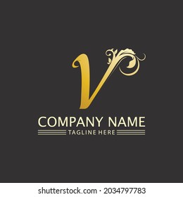 V Letter and V Logo font  Template vector icon logo business 