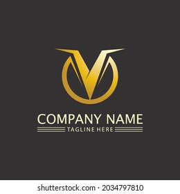 V Buchstaben und V Logo Schriftart Vorlage Vektorsymbol Logo-Geschäft 