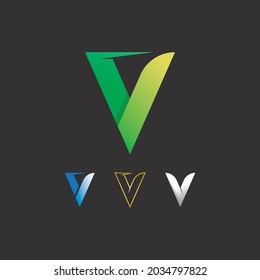 V Letter and V Logo font  Template vector icon logo business 
