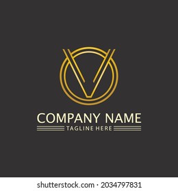 V Letter and V Logo font  Template vector icon logo business 