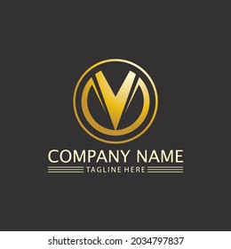 V Buchstaben und V Logo Schriftart Vorlage Vektorsymbol Logo-Geschäft 