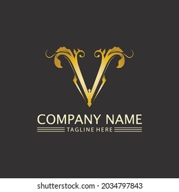 V Letter and V Logo font  Template vector icon logo business 