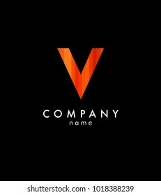 V letter logo geometric design template