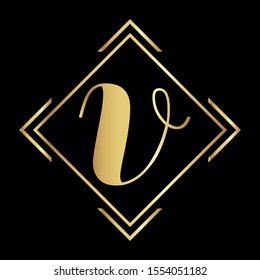 V letter logo, V golden logo, V letter, Golden color logo design V