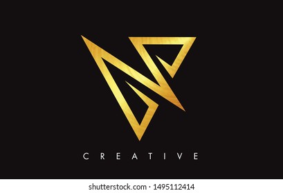 V Letter Logo Icon Design in Golden Colors Texture. V Gold Logo Modern Monogram Vector Illustration.