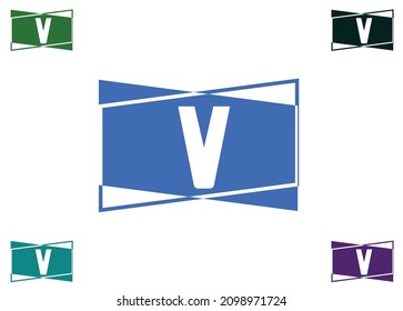 V letter logo and icon design template