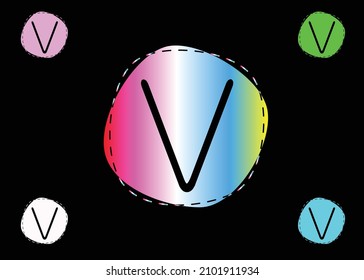 logotipo de letra V y plantilla de diseño de iconos
