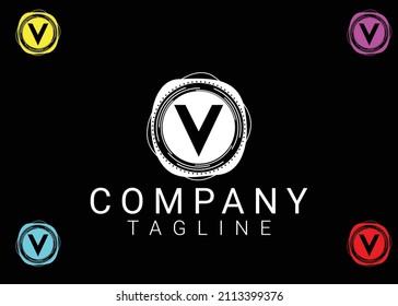 V letter logo and icon design
