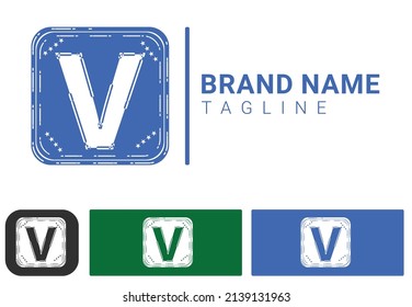 V letter logo and icon design template