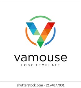 V Letter logo icon design template elements