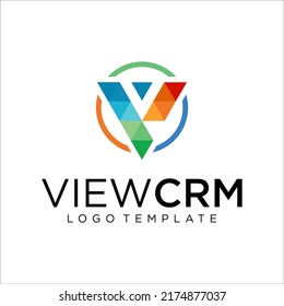 V Letter logo icon design template elements