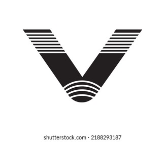 V  letter logo icon design template element