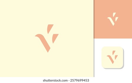 V letter logo icon design simple