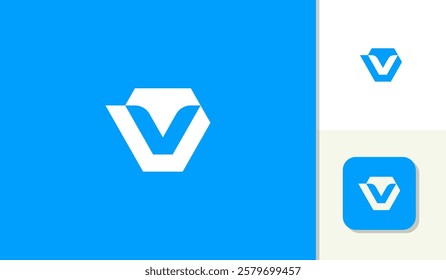 V letter logo icon design simple