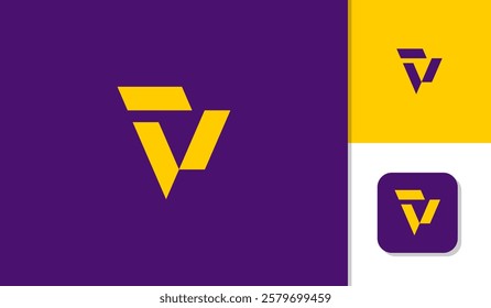 V letter logo icon design simple