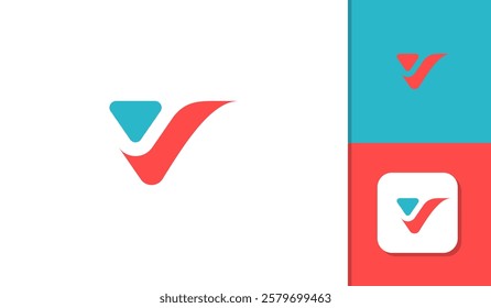 V letter logo icon design simple