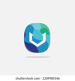 V letter logo . V icon logo template with colorful concept