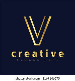 V letter logo icon vector template