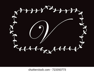 V letter logo, minimalistic monogram
