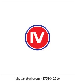I V letter logo monogram design